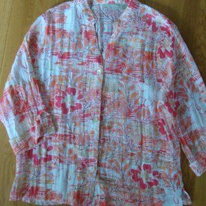 Allyson Whitmore Size 2X Tangerine Floral Blouse